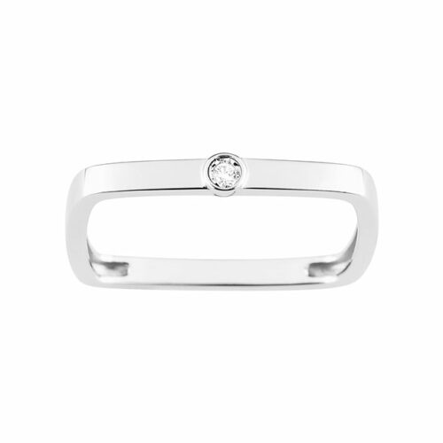 square white gold ring