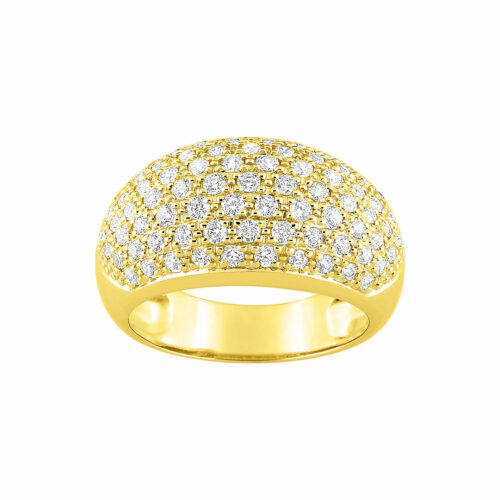 paved diamond yellow gold ring