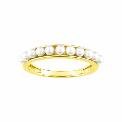 yellow gold pearl ring