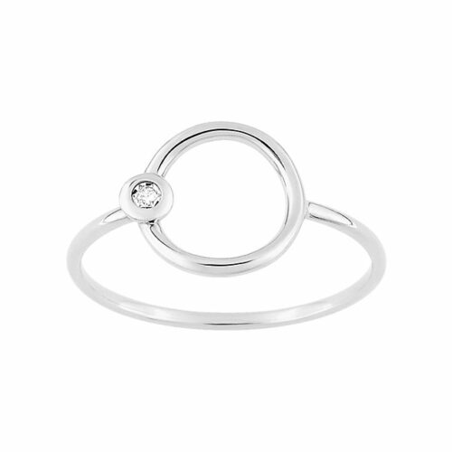 white gold diamond circle ring