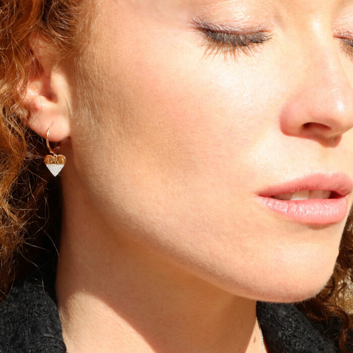 diamond heart earrings