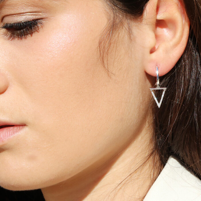 triangle diamond earrings