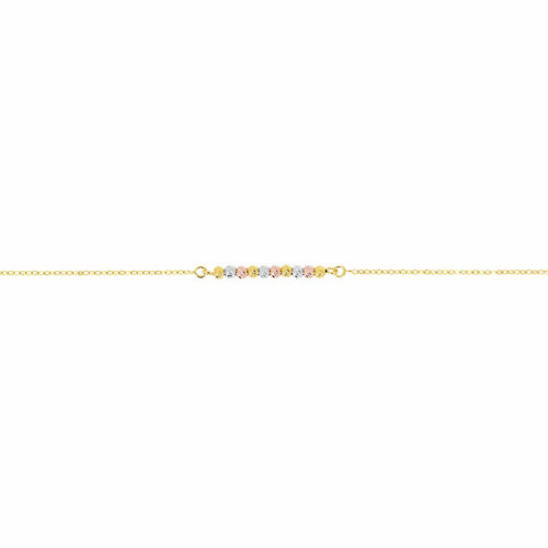 tri colour gold beads bracelet
