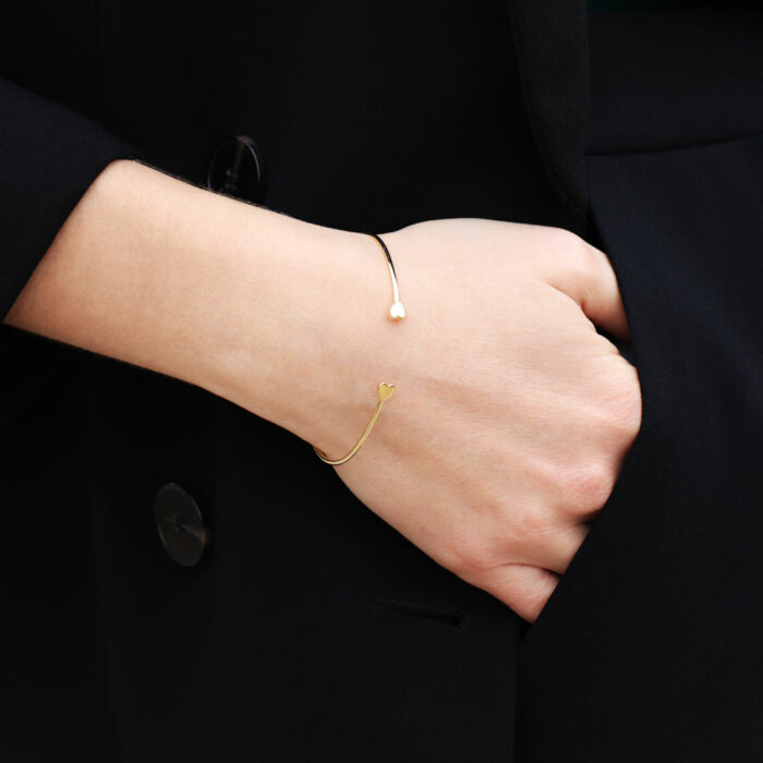 heart gold bracelet bangle