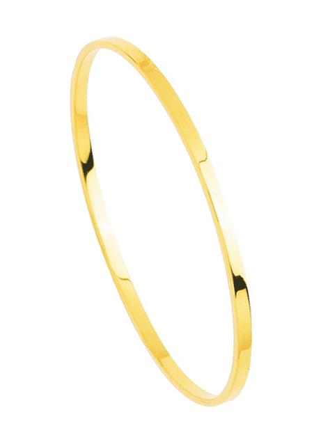 5mm Rectangle Wire Solid Gold Bangle