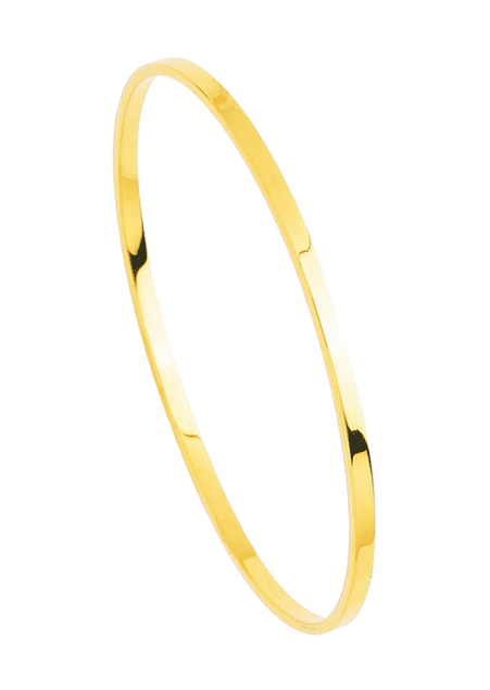 3mm Rectangle Wire Solid Gold Bangle