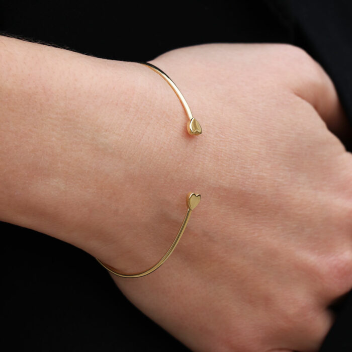 heart gold bracelet bangle