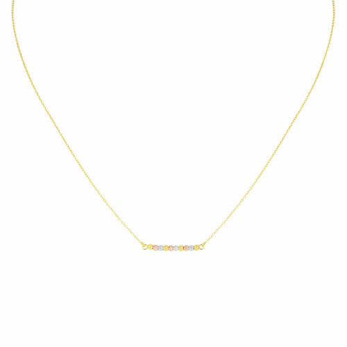 three gold beads necklace