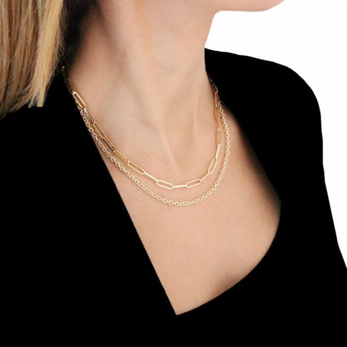 Double Chain gold Necklace