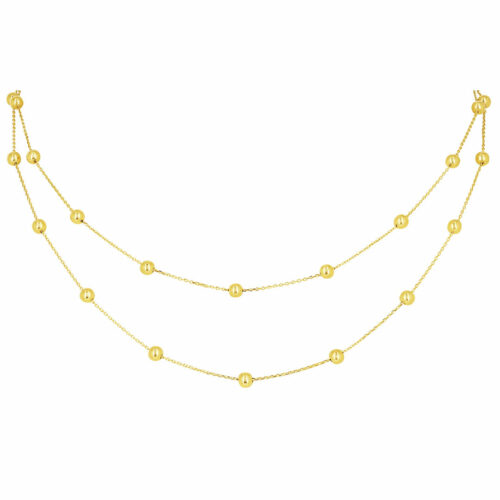 double necklace gold balls