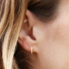 gold diamond small hoop earrings