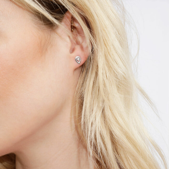 drop shape stud earrings