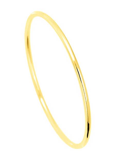 Round Wire Solid Gold Bangle