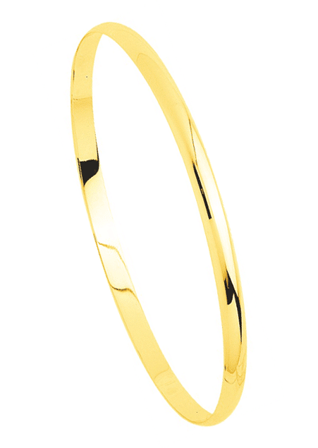 7mm Half Flat Solid Gold Bangle