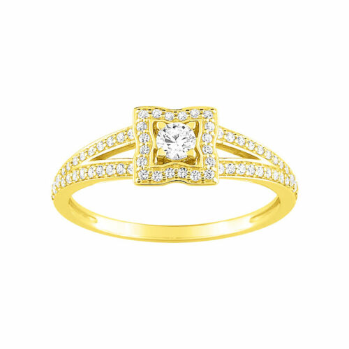 yellow gold diamond ring woman