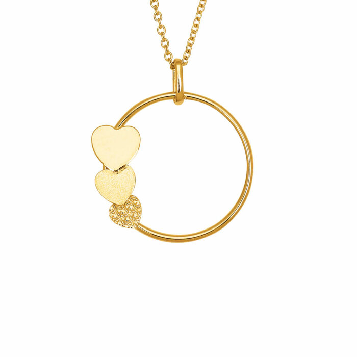 triple heart Necklace