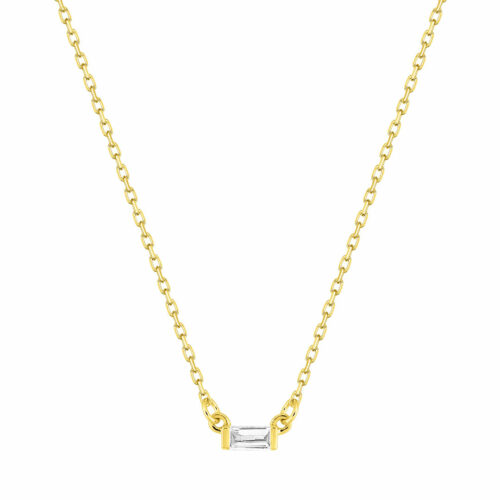 baguette solitaire diamond necklace