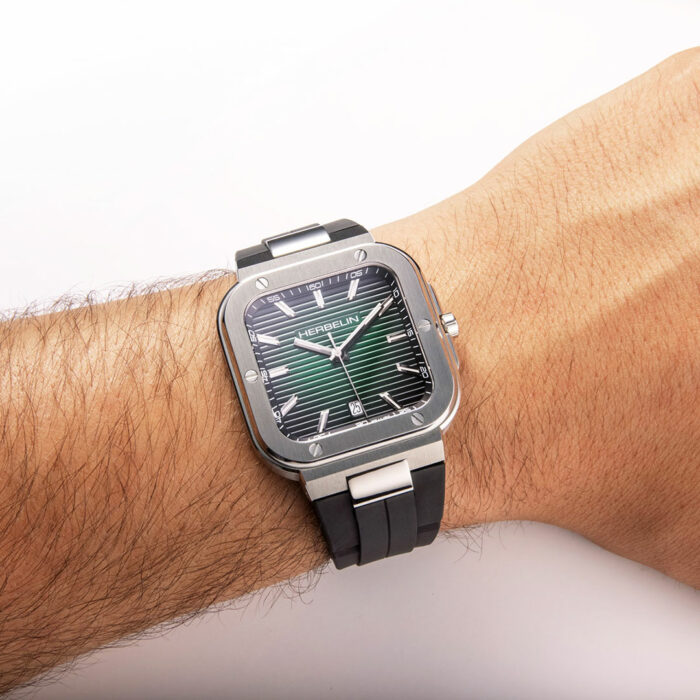 square green dial watch
