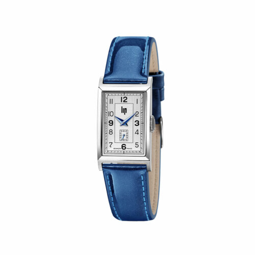 watch with a blue bracelet