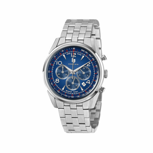 blue dial stainless steel watch men