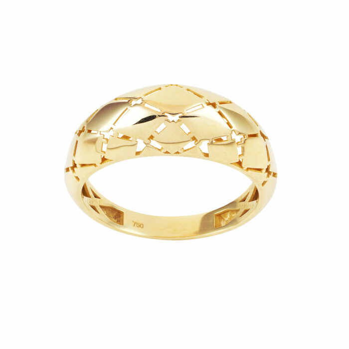 Tortoiseshell Dome Ring - Yellow Gold