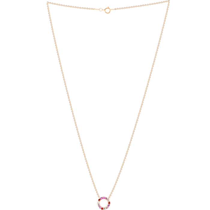 Rainbow Necklace - Rose Gold with sapphires - Image 3