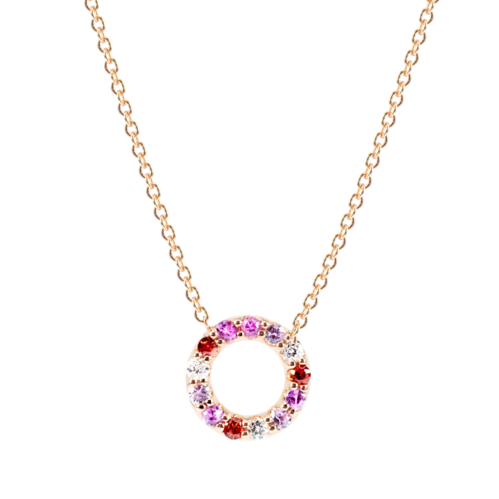 Rainbow Necklace - Rose Gold with sapphires
