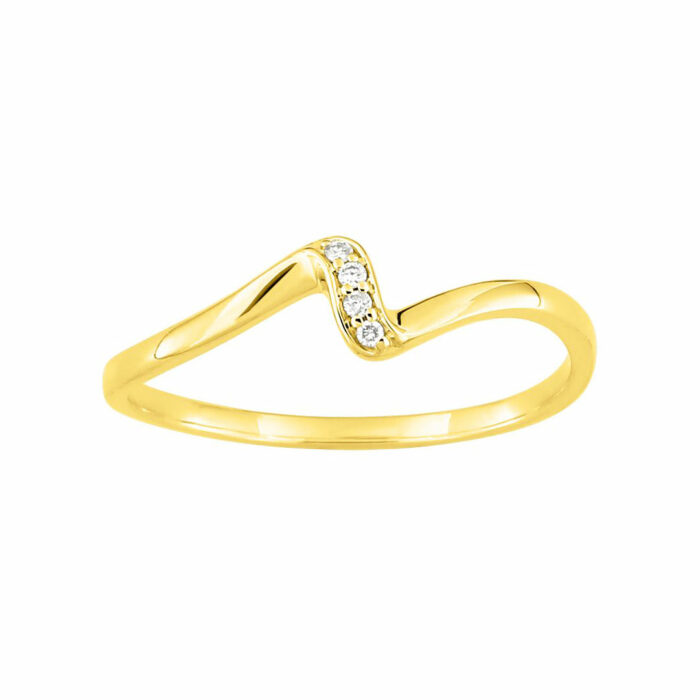 Zig Zag Ring - Yellow Gold Diamond