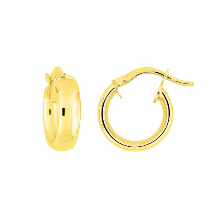 10mm Small Hoop Earrings Yellow Gold