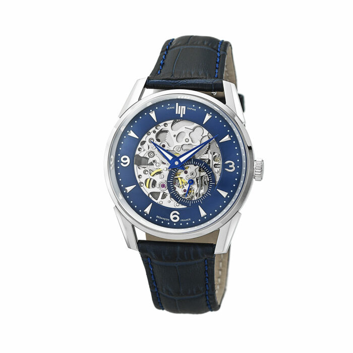 LIP Himalaya Blue Skeleton Watch 671625