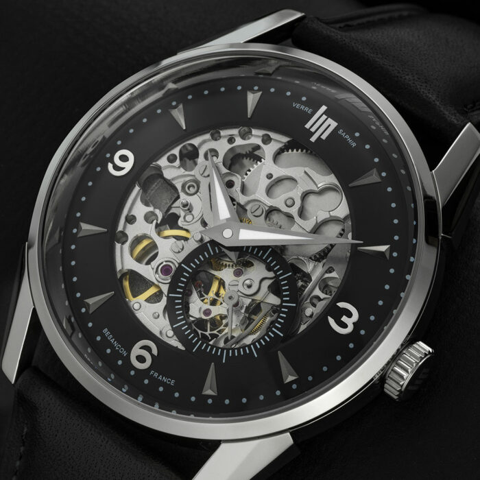 LIP Himalaya Black Skeleton Watch 671626 - Image 5