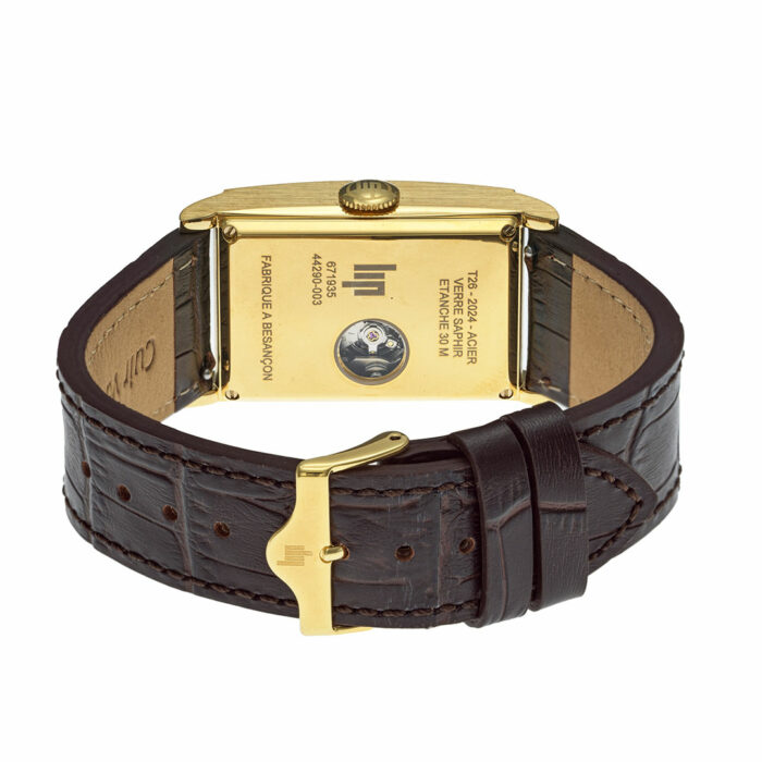 LIP Churchill T26 Automatic Watch - Golden with Brown Leather - Image 3