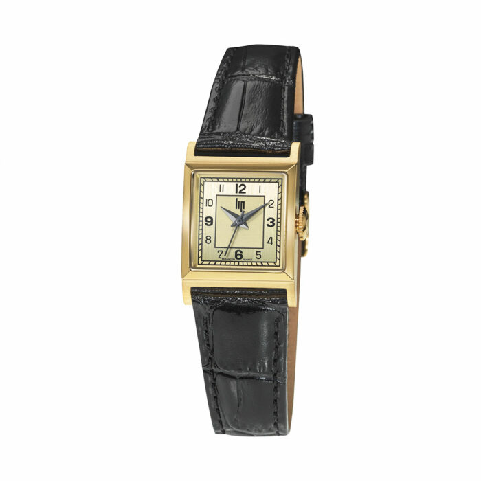 LIP Churchill C18 Watch - Golden with Black Leather