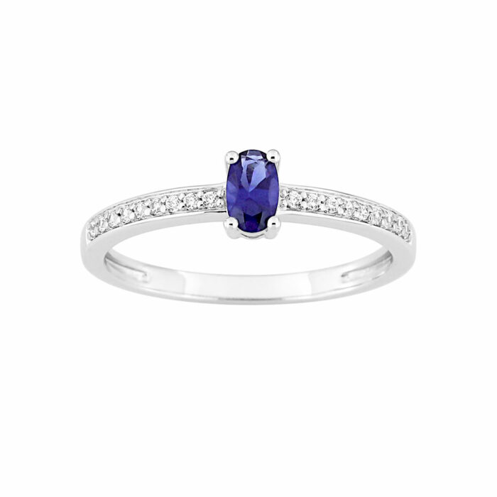 Lollipop Ring - Blue Sapphire Diamonds