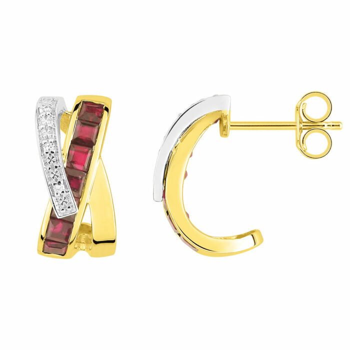 Zig Zag Earrings -  Gold Gemstones
