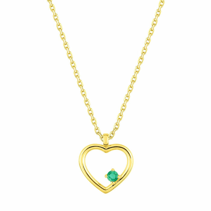 Collier Coeur Emeraude