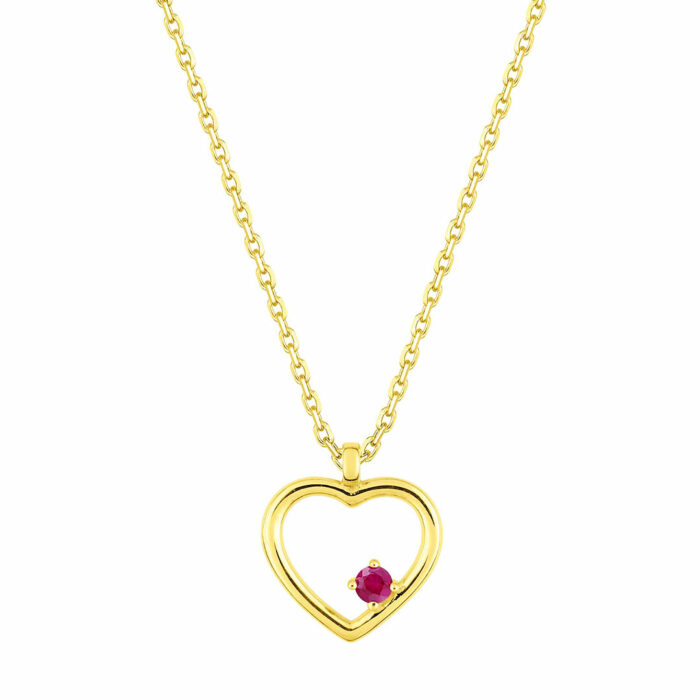 Collier Coeur Rubis