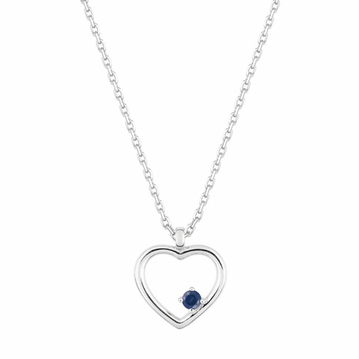 Collier Coeur Saphir