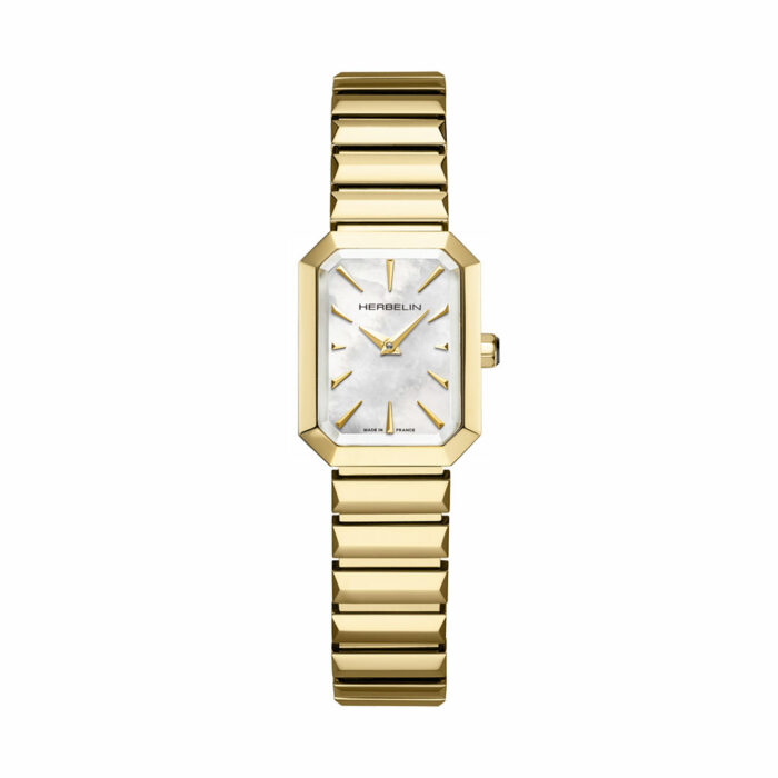 Herbelin Octogone Gold White Mother-of-Pearl Watch