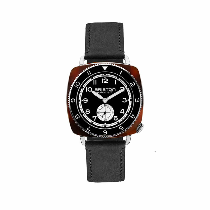Briston Clubmaster Legend Small Seconds Black Leather Watch