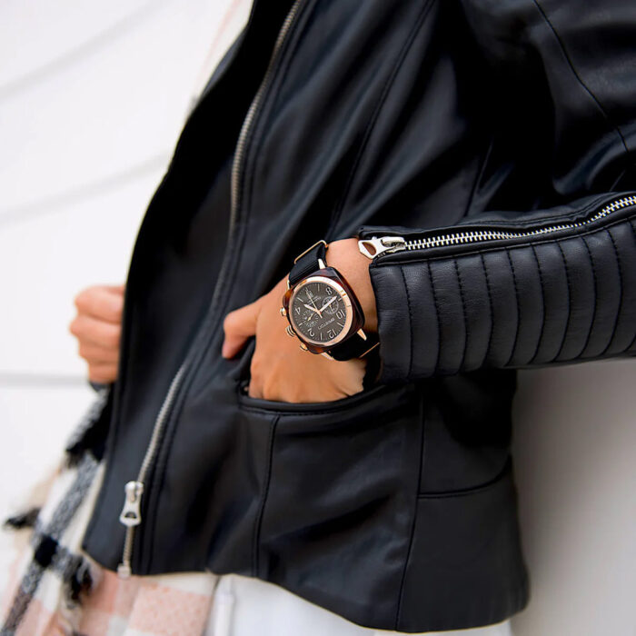 Briston Clubmaster Classic Rose Gold Black Watch - Image 2