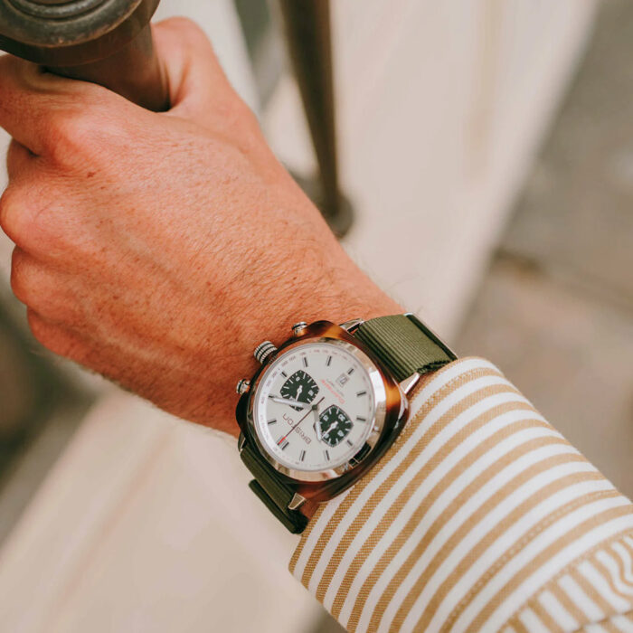 Briston Clubmaster Classic Green Army Watch - Image 2