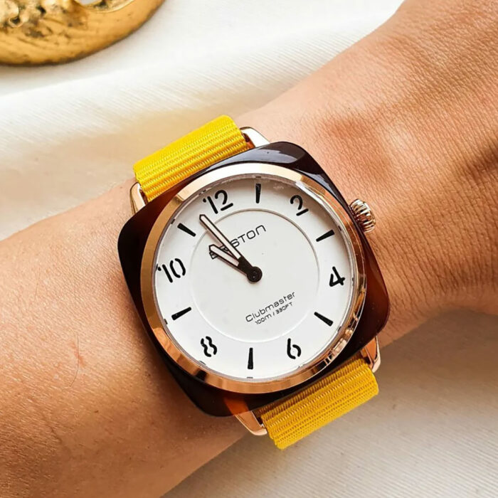 Briston Clubmaster Chic White Beige Watch - Image 3