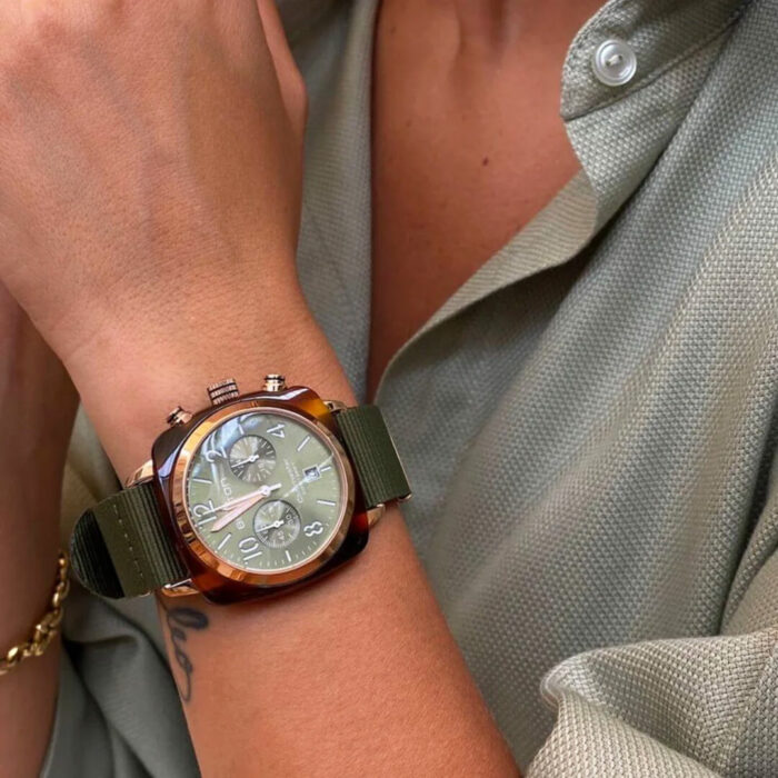 Briston Clubmaster Classic Green Gold Watch - Image 2