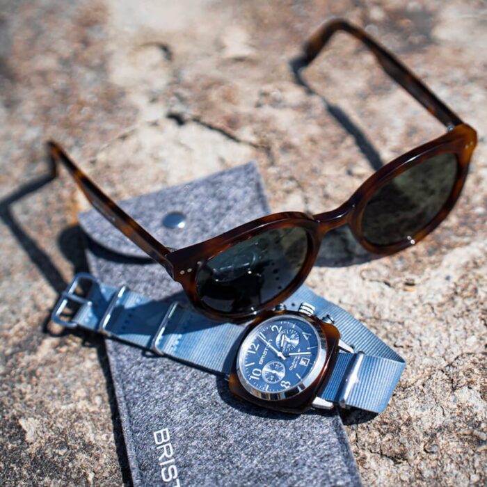 Briston Clubmaster Gold Ice Blue Watch - Image 3