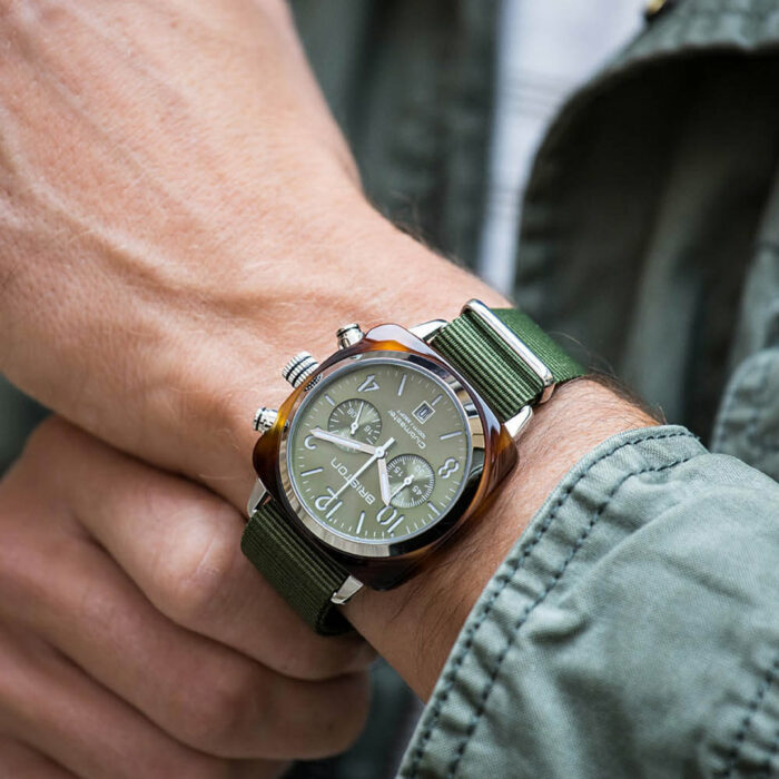 Briston Clubmaster Classic Green Gold Watch - Image 3