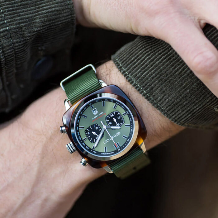 Briston Clubmaster Sport Chrono Green Olive Watch - Image 2