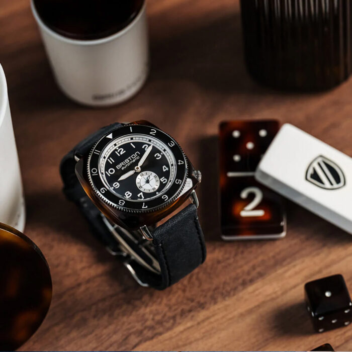 Briston Clubmaster Legend Small Seconds Black Leather Watch - Image 4