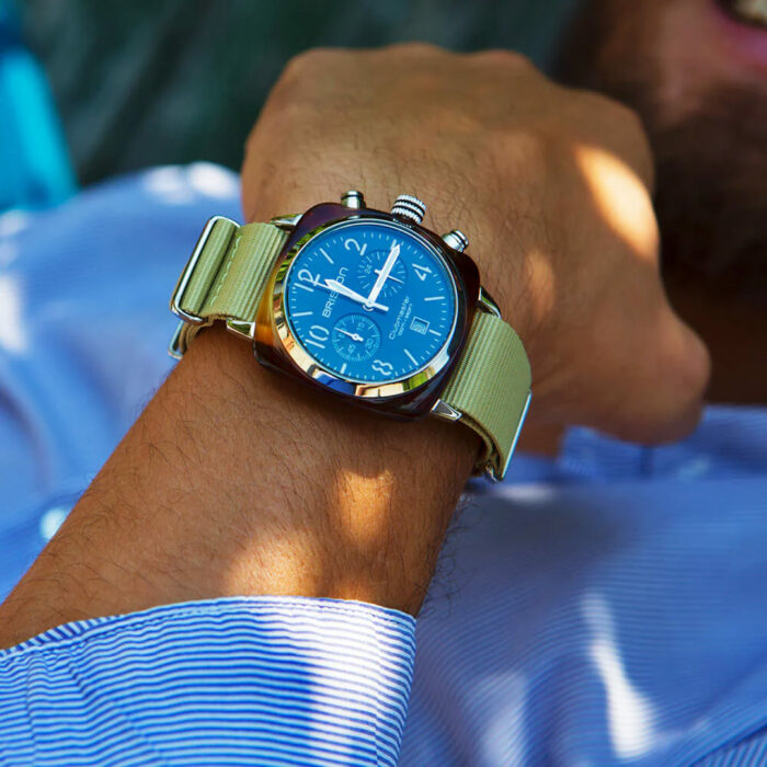 Briston Clubmaster Classic Chrono Black Khaki Watch - Image 4