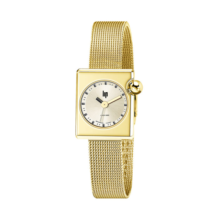 Lip Mach 2000 Mini Square Golden Watch 671177